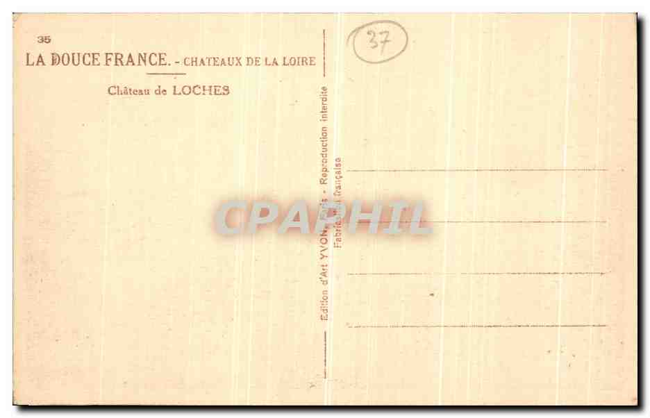 CPA Loches Les Chateaux De La Loire Chateau  — Rückseite