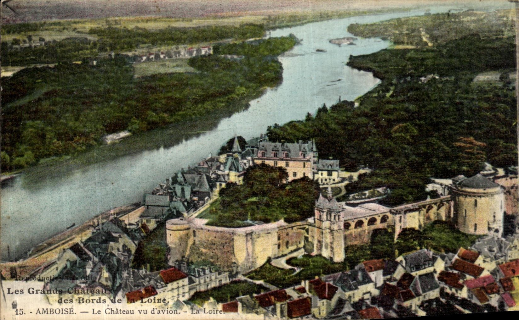 CPA Amboise Le Chateau vu d avion La Loire