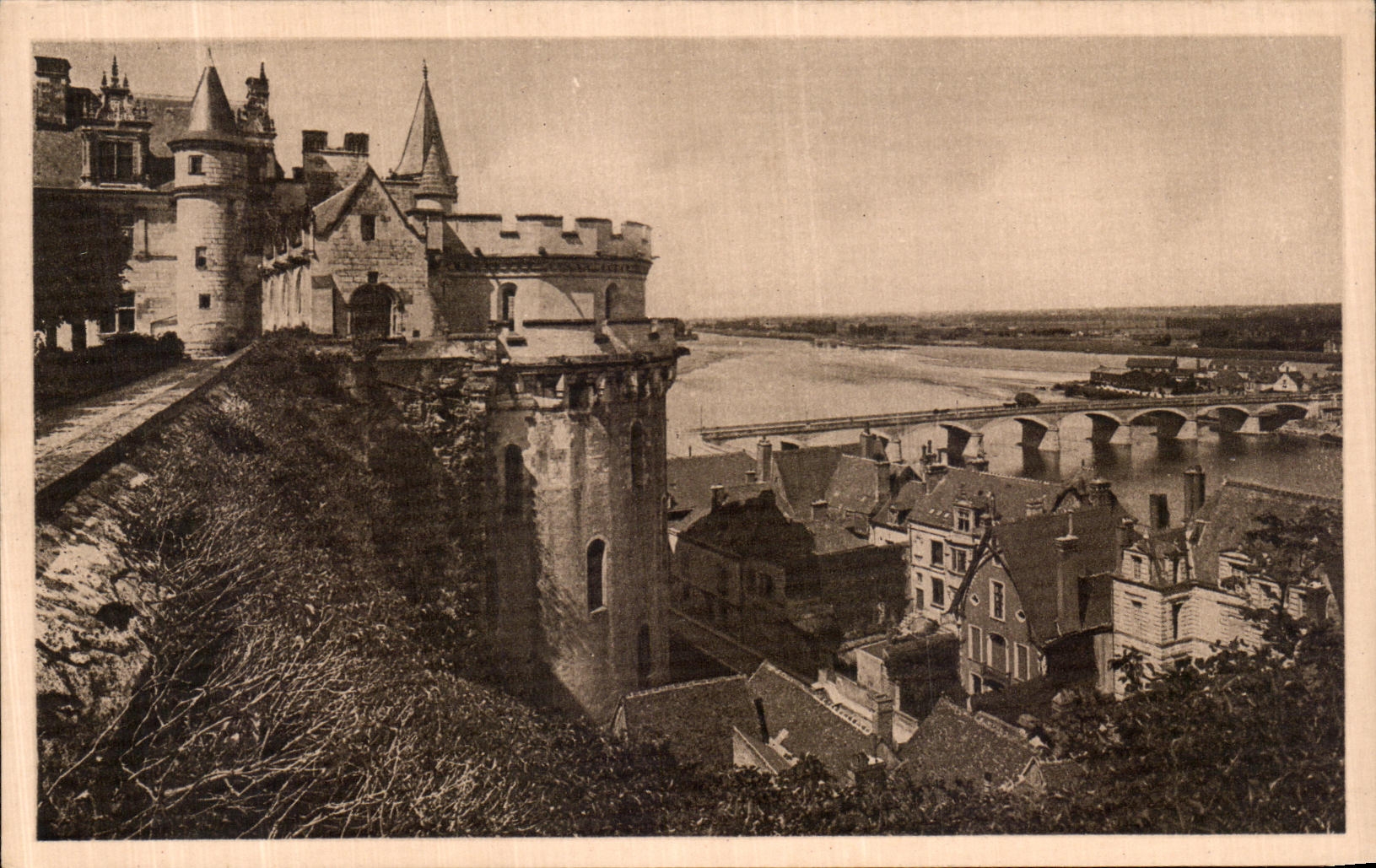 CPA Amboise Vue Sur La Loire Et La Terrasse Du Chateau