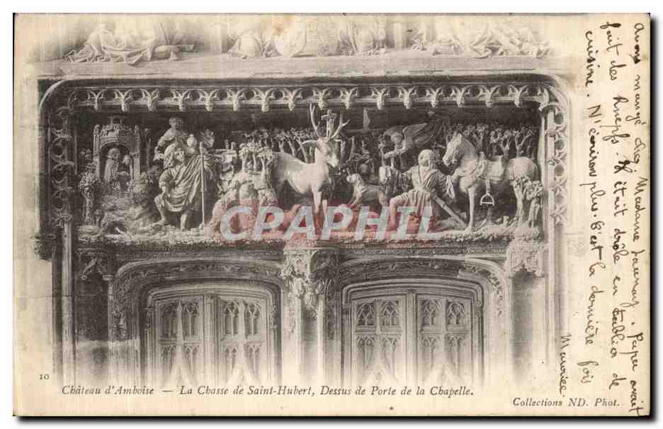CPA Amboise Chateau La Chasse de Saint Hubert Dessus de POrte de la Chapelle