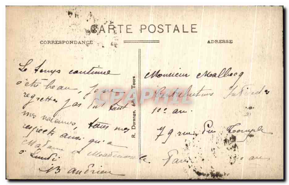 CPA Amboise Le Chateau Cheminee de la Salle des Etats — Rückseite