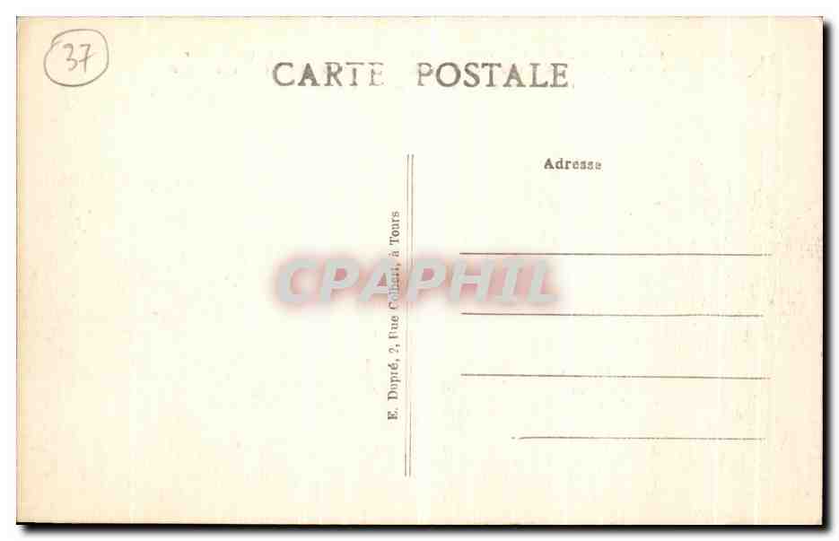 CPA Tours Vue generale La Loire Le Pont de Pierre La Cathedrale St Gatien — Verso