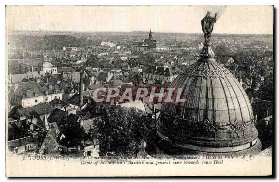 CPA Tours Le dome de la basilique St Martin 