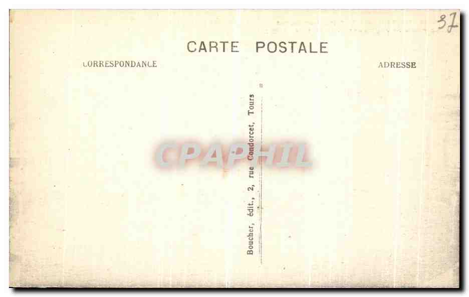 CPA Tours Place Jean Jaures Le Palais de Justice et l Hotel de Ville  — Rückseite