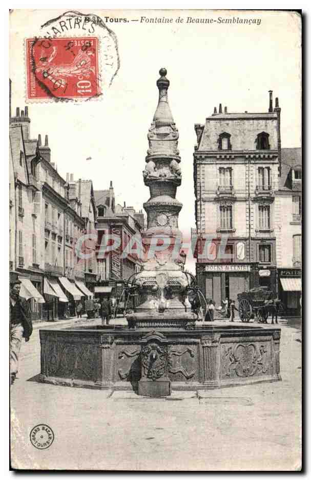 CPA Tours Fontaine de Beaune Semblancay 