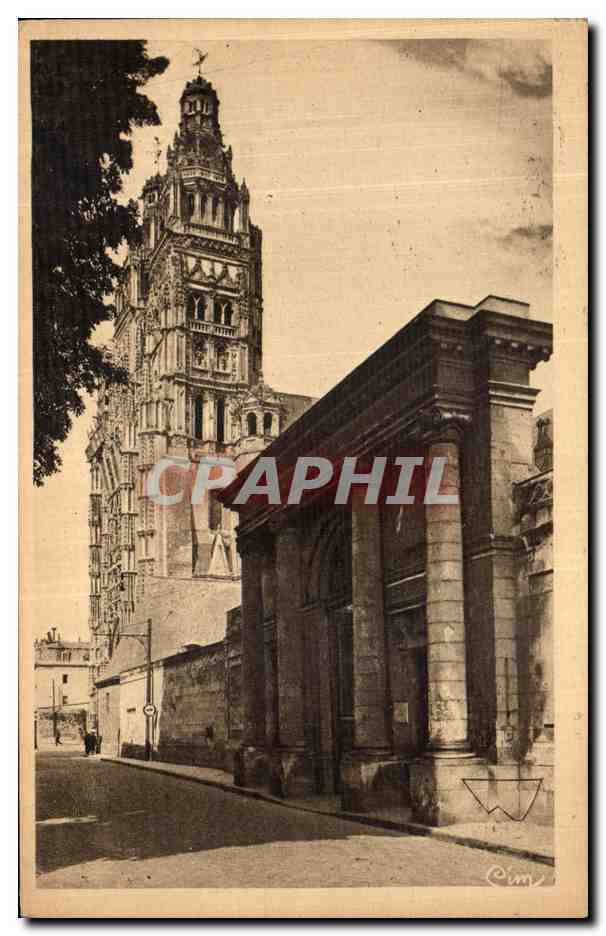 CPA Tours Entree de musee ancien archeveche et tours de la cathedrale