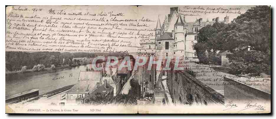 CARTE DOUBLE Amboise Le Chateau La Grosse Tour 