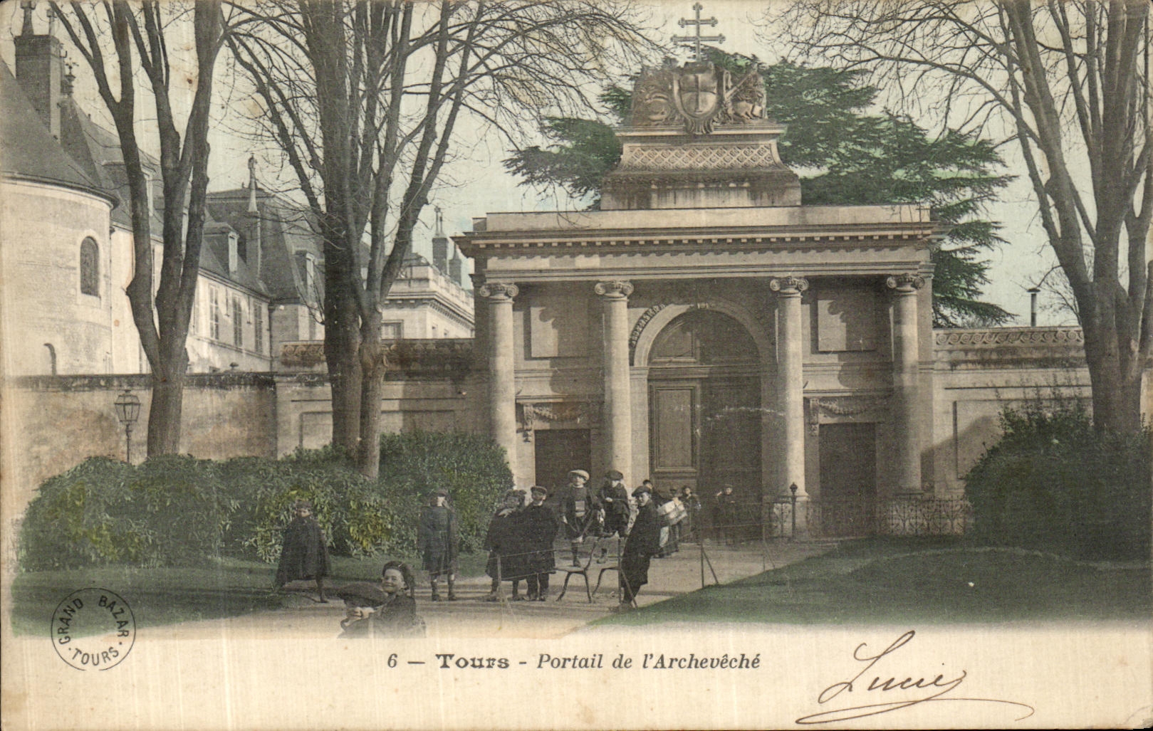 CPA Tours Portail de l Archeveche Enfants