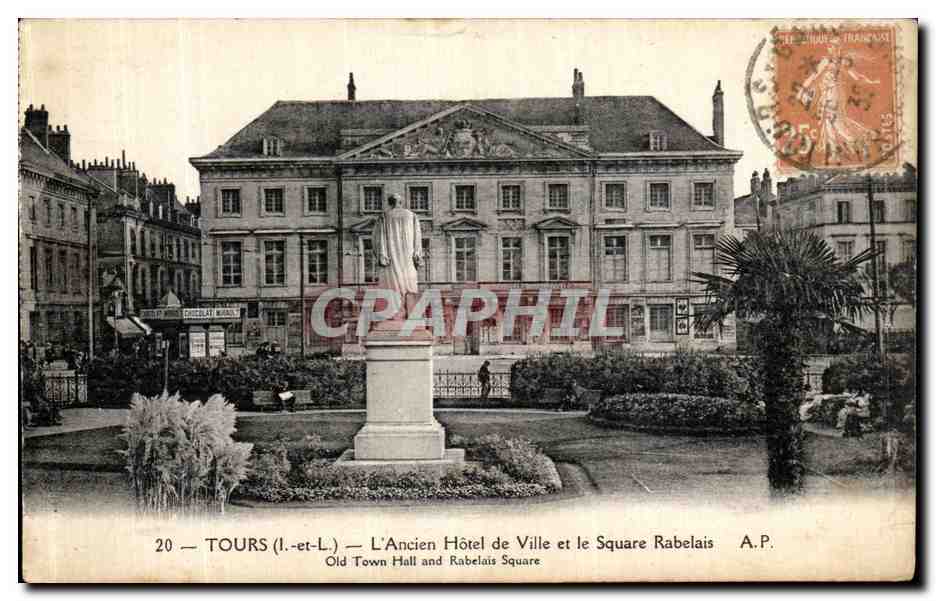 CPA Tours L Ancien Hotel de Ville et le Square Rabelais