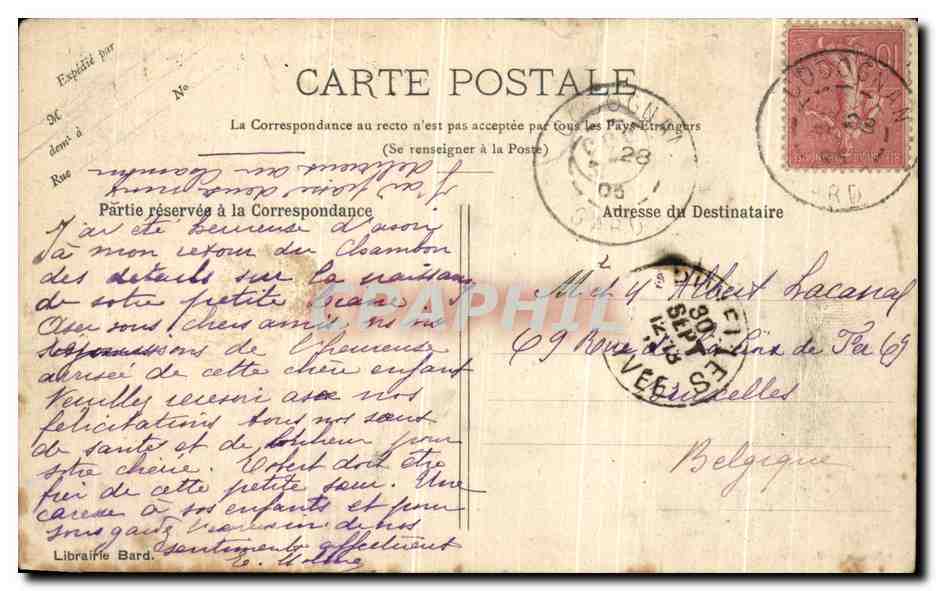 Le Chambon-de-Tence — Passerelle Joubert sur le Lignon, et Moulin Ferrier — Librairie Bard — Verso