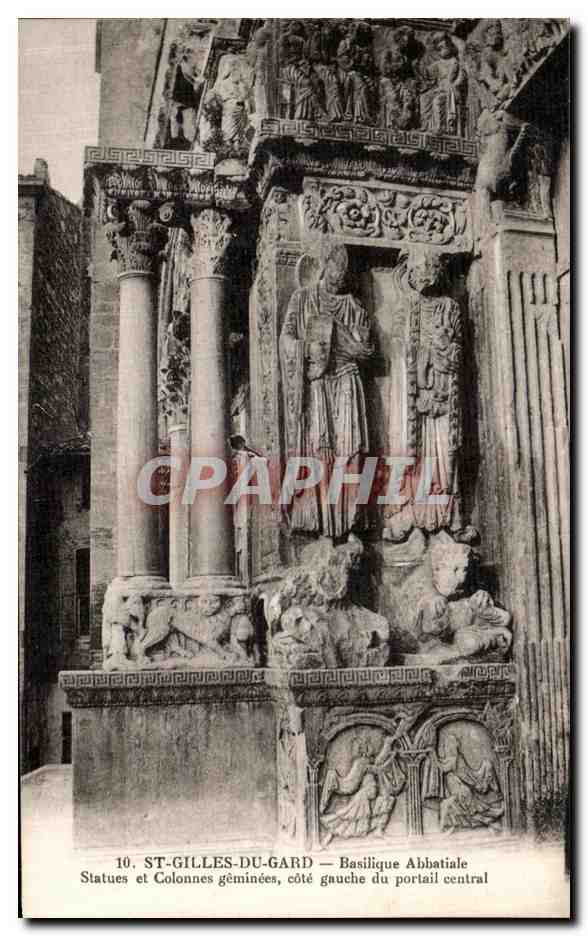 CPA Saint Gilles Du Gard Facade de la Basilique Abbatiale Porte Laterale Droite 