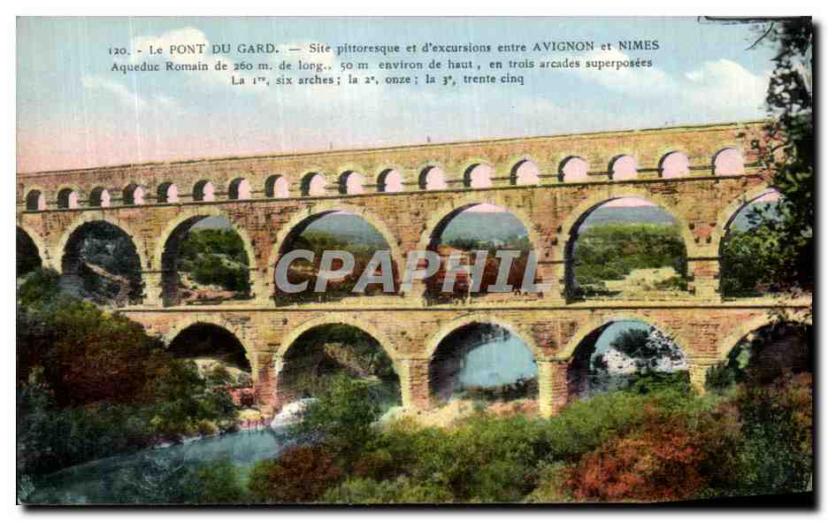 Le Pont du Gard — Site pittoresque et d'excursions entre Avignon et Nîmes — Édition Artistique Clèbe & Beau, Avignon