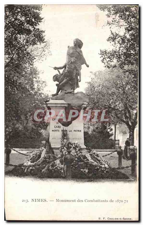 Nîmes — Monument des Combattants de 1870-71 — E. F. Chalon-saône, n°213