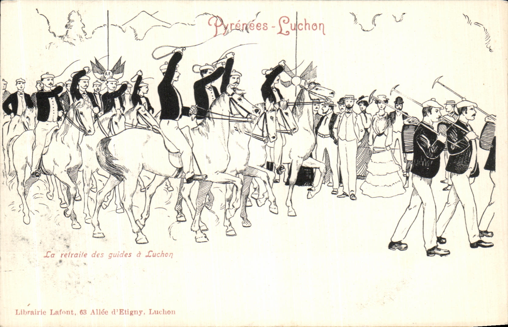 CPA Pyrenees Luchon Le Retraite des Guide Luchon Folklore