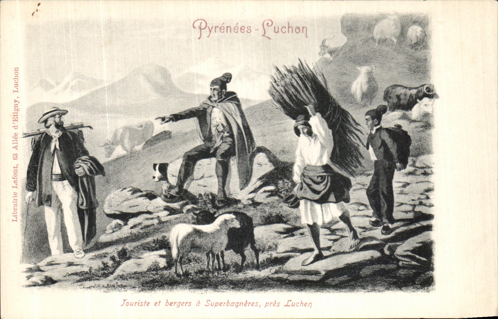 CPA Pyrenees Luchon Touriste et Bergers A Superbagneres Pres Luchon Folklore