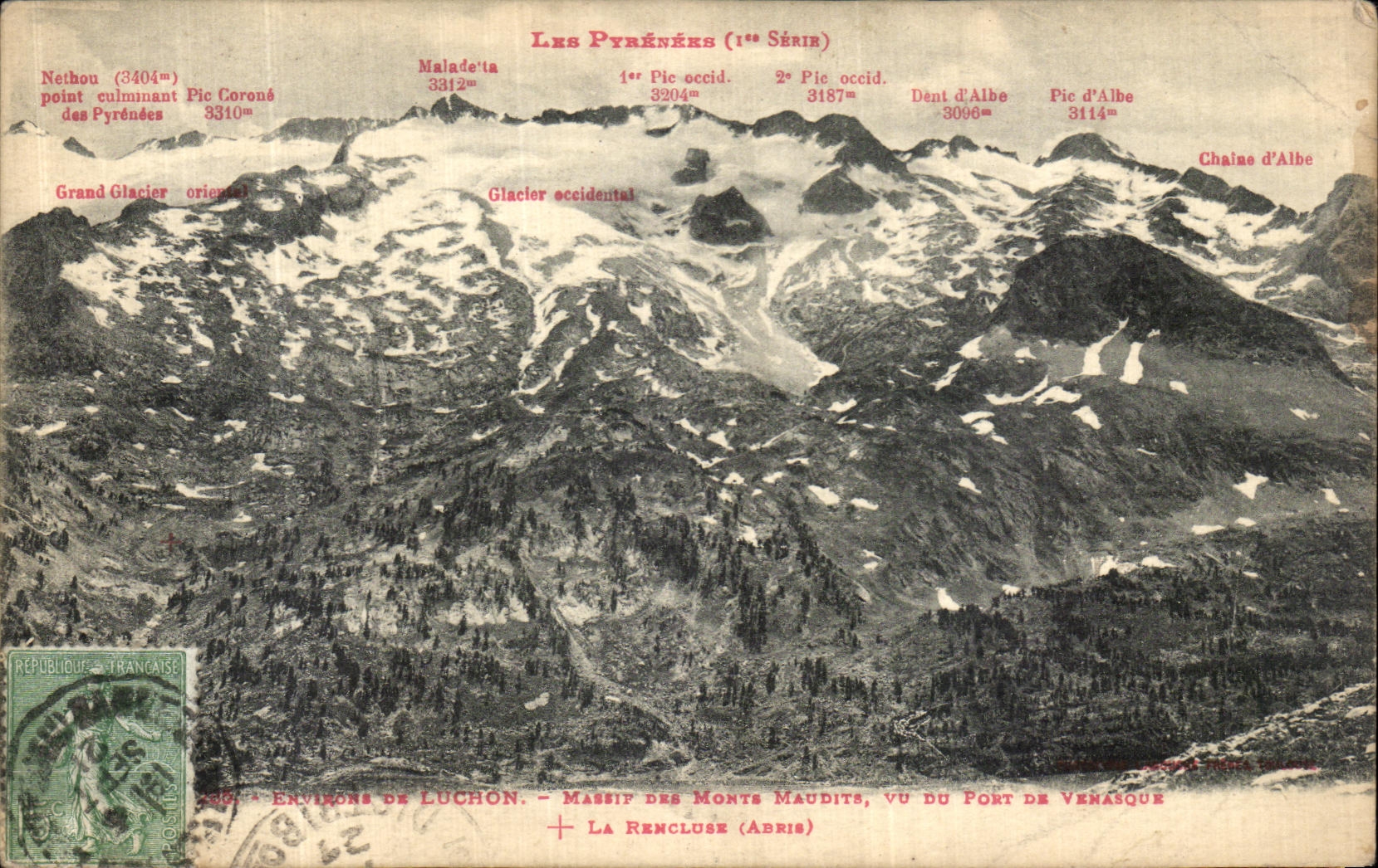 Massif des Monts Maudits, vu du Port de Venasque — Environ de Luchon — 1ère Série