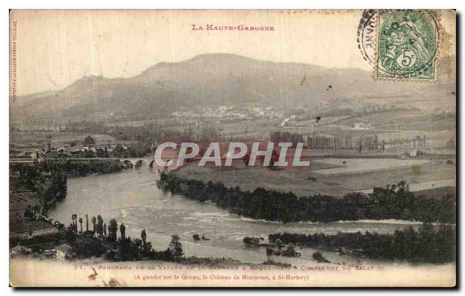 CPA Panorama de La Vallee de la Garonne a Roquefort Confluent du Salat 