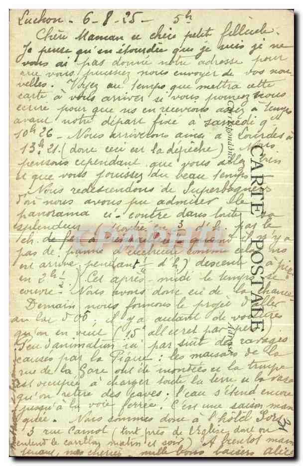 CPA Luchon Maladetta Groupe des Monts Maudits  — Rückseite
