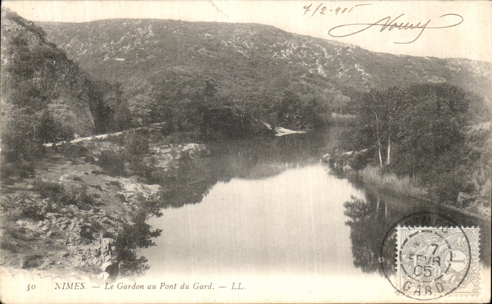Nîmes — Le Gardon au Pont du Gard — LL. — N°50