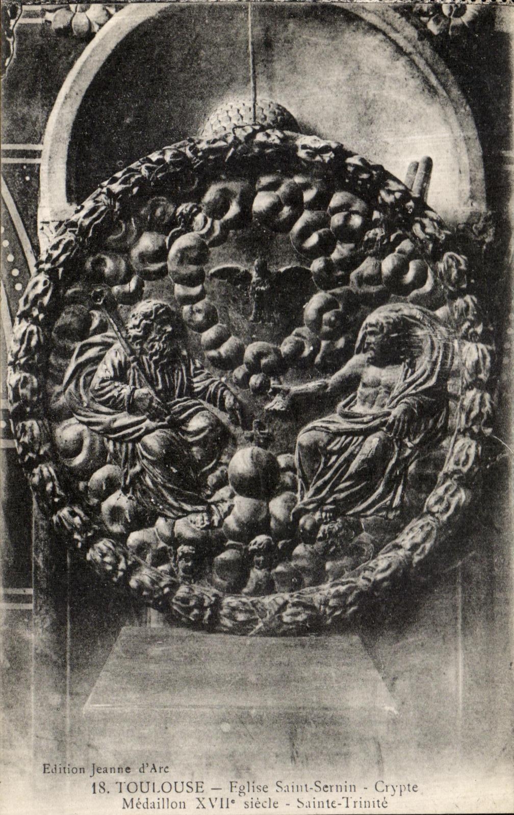 Toulouse - Église Saint-Sernin - Crypte - Médaille du XVIIe siècle - Sainte-Trinité