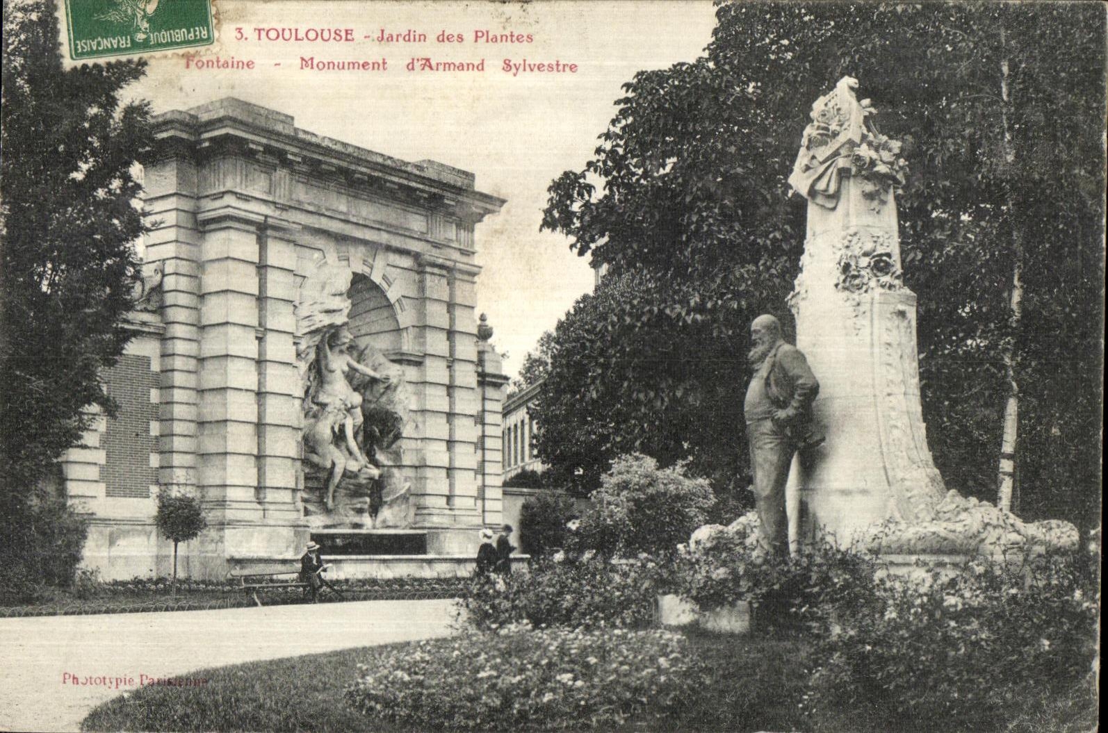 Toulouse - Jardin des Plantes - Fontaine et Monument d'Armand Sylvestre — Phototypie Parisienne