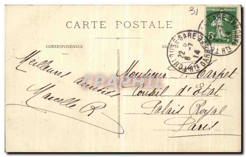 CPA Toulouse Cloitre Du Musee — Verso