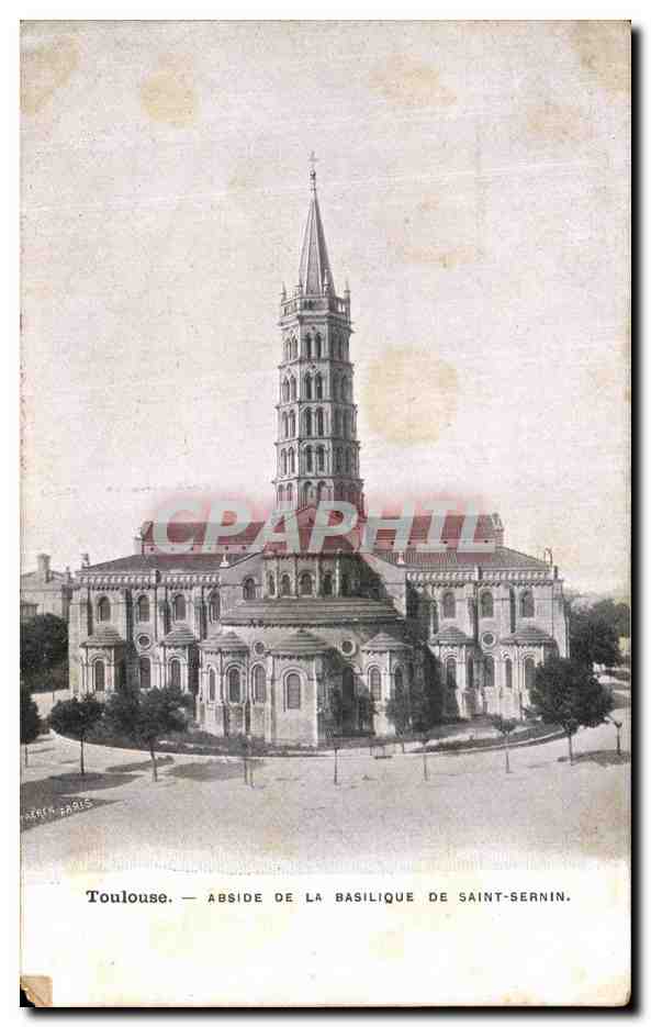 CPA Toulouse Abside De la Basilique De saint Sernin Publicite Lait d Appenzell