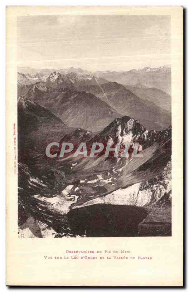 Observatoire du Pic du Midi — Vue sur le lac d'Ochert et la vallée du Bastan — Toulouse, éditeur non identifié