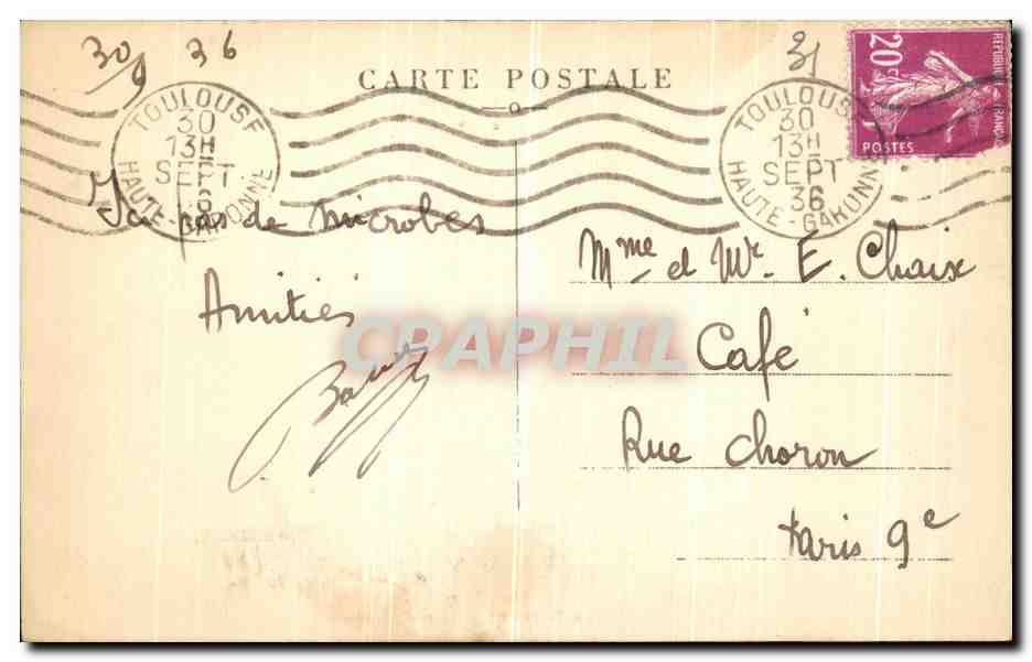 La Garonne — Quai de Tonnis — CAE — Verso