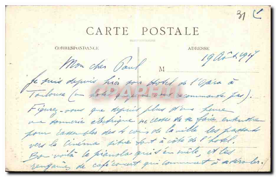 CPA Toulouse Hotel d Assezat Porte prineipale et Galerie Clemence Isaure — Rückseite