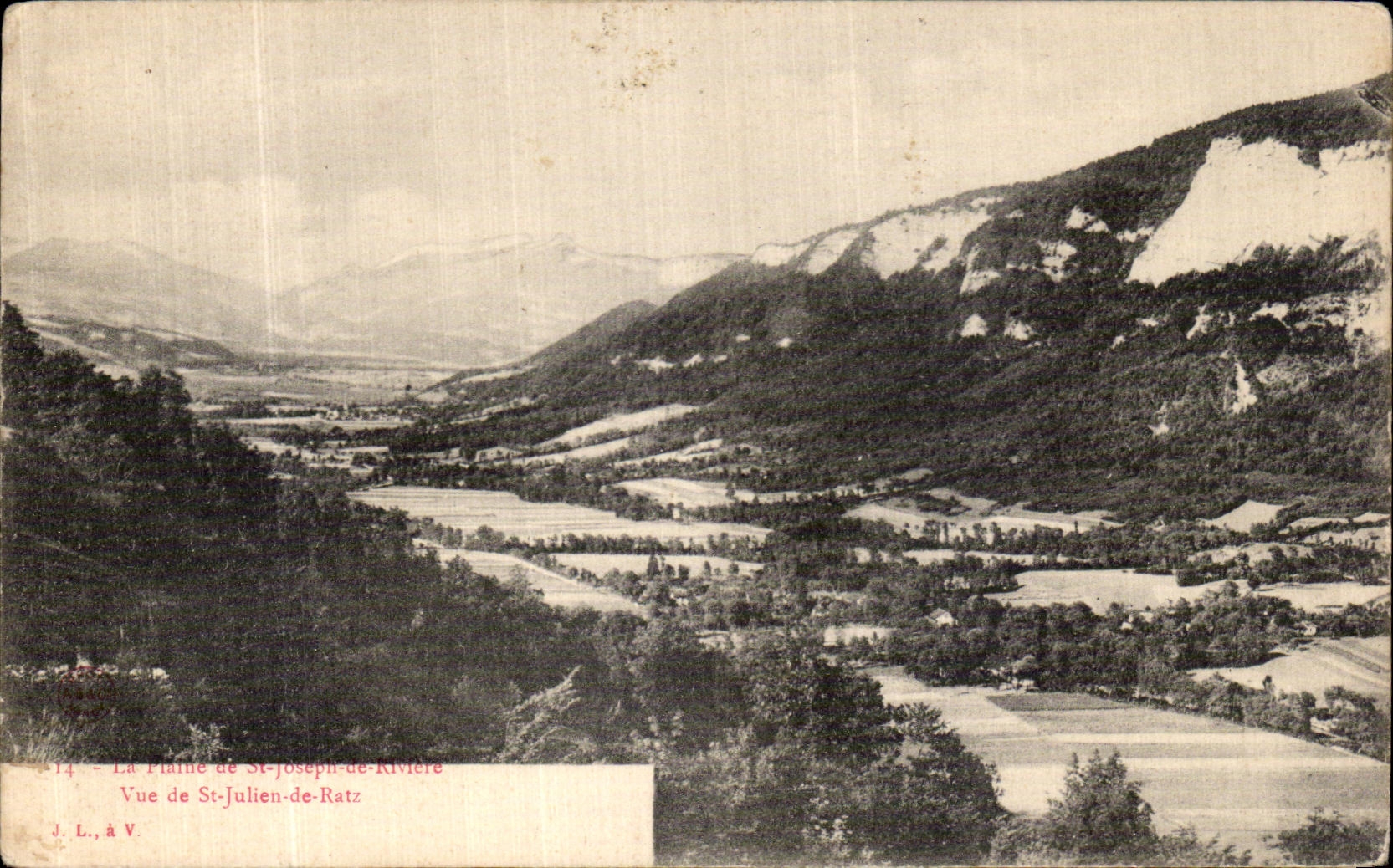 Die Ebene von St-Joseph-de-Rivière — Ansicht von St-Julien-de-Ratz — J. L., à V.