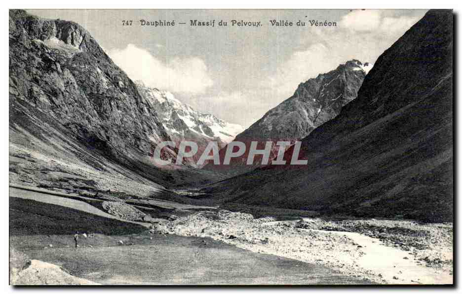 Massif du Pelvoux — Vallée du Vénéon — Papeterie des Alpes, Eug. Robert, Grenoble