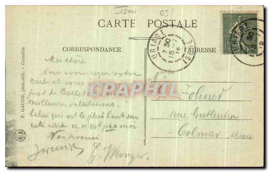 Dauphiné — Massif de Belledonne, sommet de la Grande Lance de Domène (à gauche, les Trois Pics) — P. Gaude, phot. - Grenoble — Back