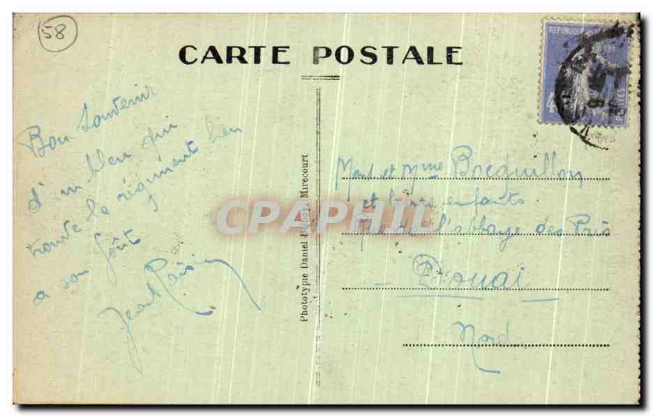 CPA Nevers Caserne Pitie Batiment central Centre mobilisateur Militaria  — Verso