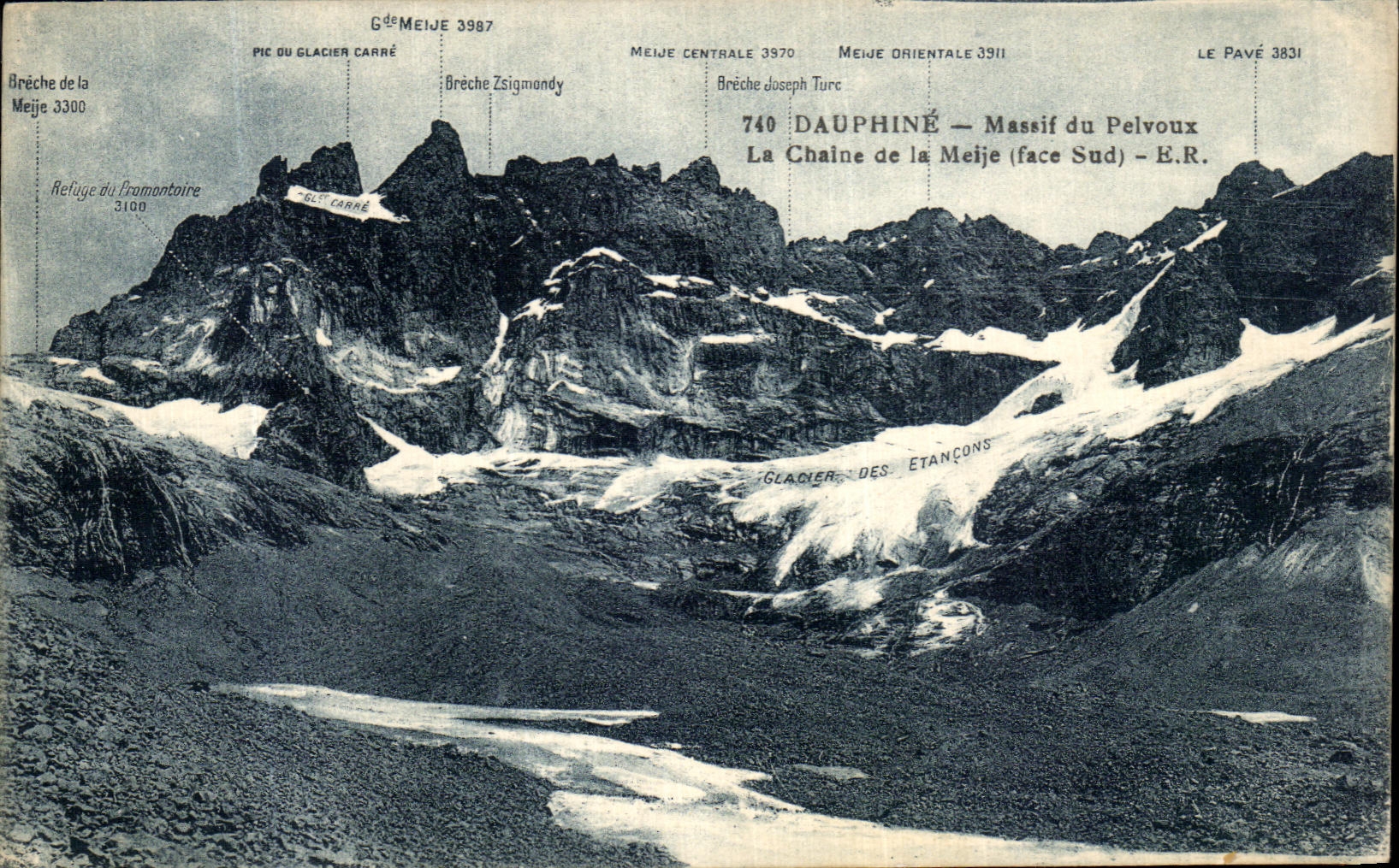 La Chaîne de la Meije (face Sud) — Massif du Pelvoux — E.R. — 740
