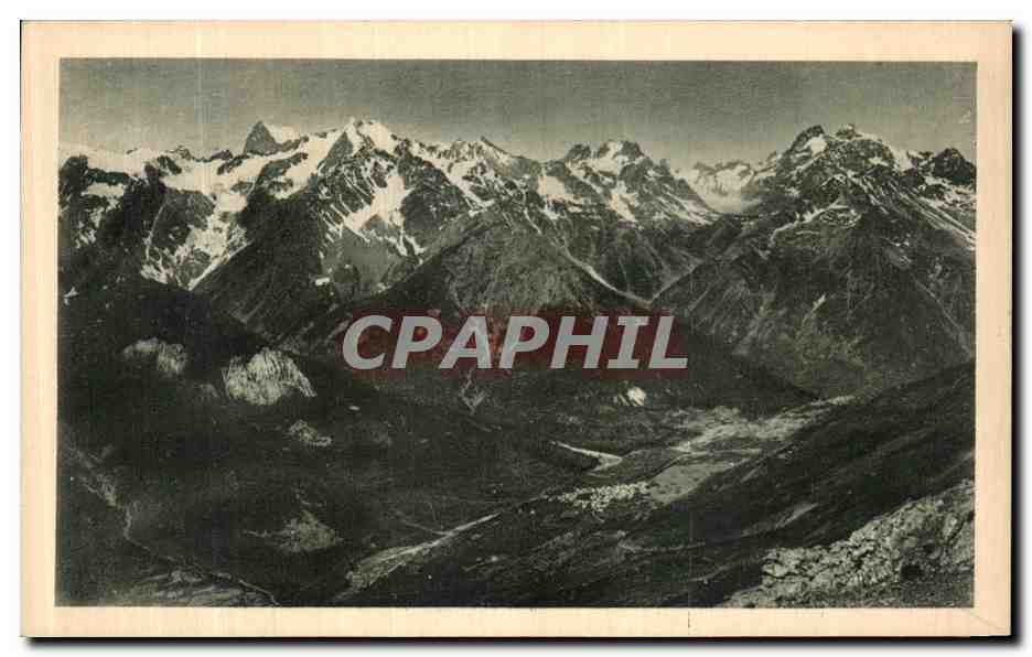 Panorama du Grand Aréa (2869m) et la Meije (3987m) — Route des Alpes — Édition L. Maurice Briançon