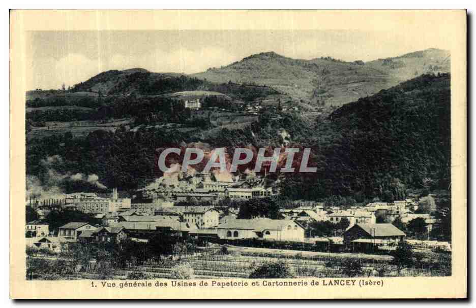 Usines de Papeterie et Cartonnerie de LANCEY (Isère) — vue générale — n°1