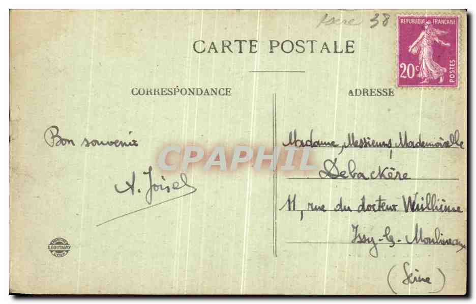 CPA La Motte les Bains Notre Dame des Neiges Vers le Drac — Verso