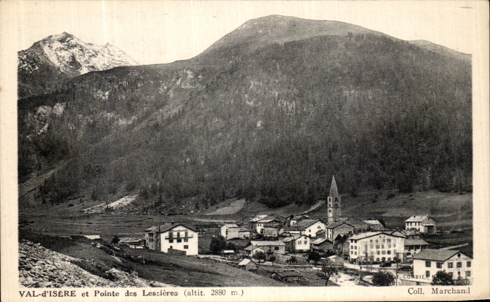 Val-d'Isère und Pointe des Lessières (Höhe 2880 m.) — Sammlung Marchand