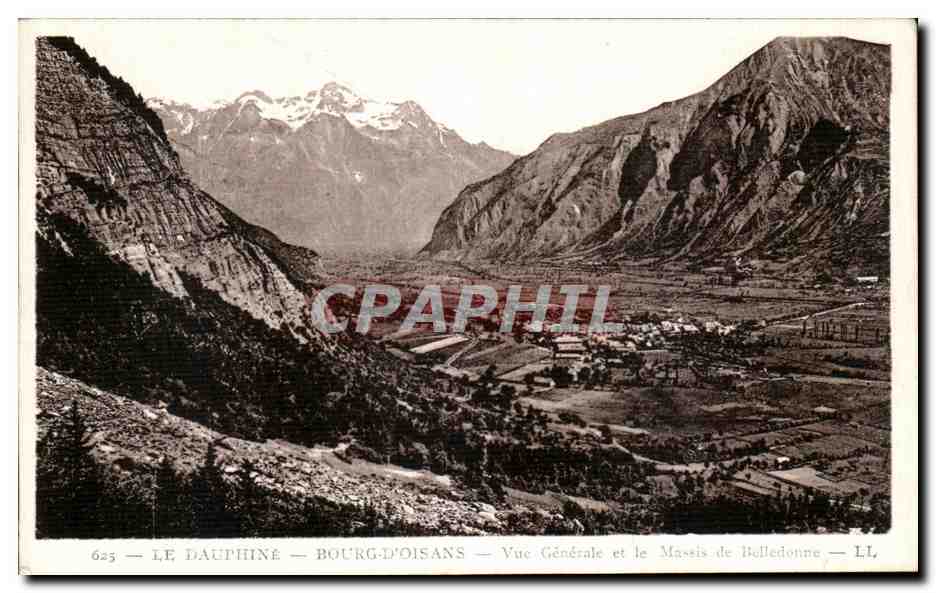 Le Dauphiné — Bourg-d'Oisans — Vue Générale et le Massif de Belledonne — LL