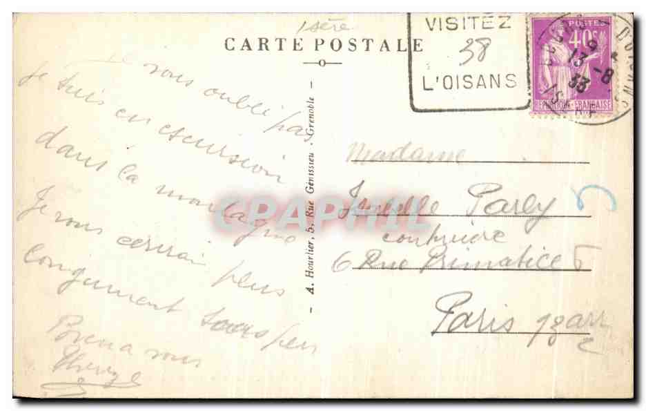 Plaine du Bourg-d'Oisans et Taillefer, vus de la route d'Auris — série 5640.8 — éditeur non identifié — Back