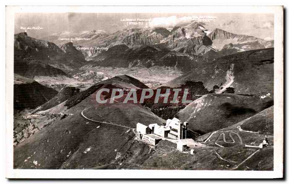 Dauphiné — General view of Notre-Dame de la Salette and Chain of the Obiou — Real-Photo C. M. P. Strasbourg