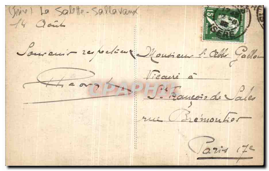 Pilgrimage of N.D. de la Salette — Arrival of the Mules — Publisher unknown — Back