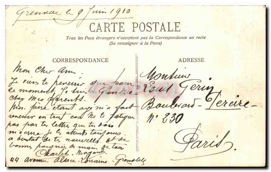 Les Gorges de la Bourne - Le Vercors — Dauphiné — Éditeur E.R. n°450 — Reverso
