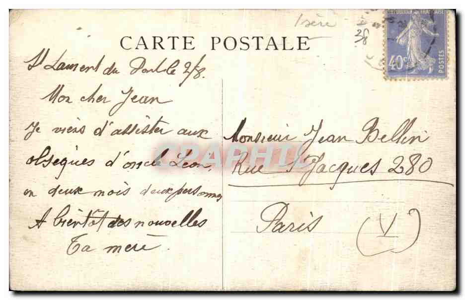 St-Laurent-du-Pont — Vue générale — Dauphiné, éditeur inconnu, n° 95 — Verso