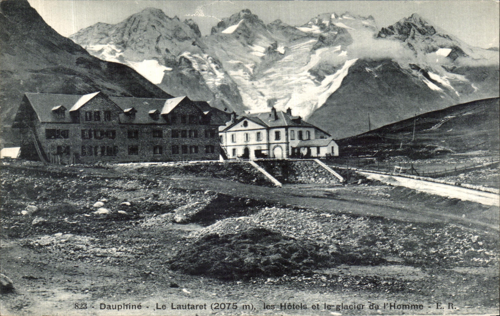Le Lautaret (2075 m) - les Hôtels et le glacier de l'Homme - E.R.