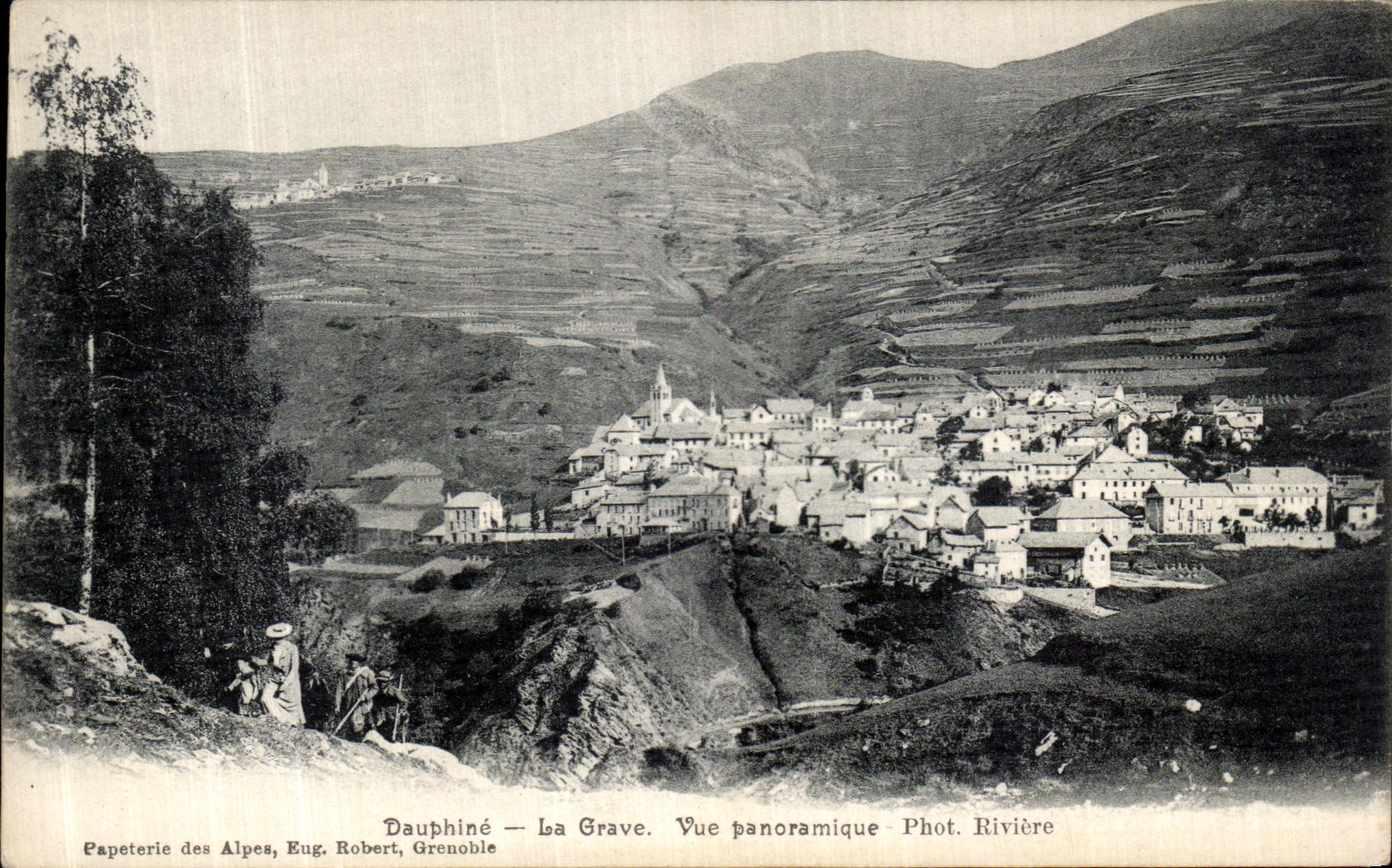 La Grave — Vue panoramique — Papeterie des Alpes, Eug. Robert, Grenoble