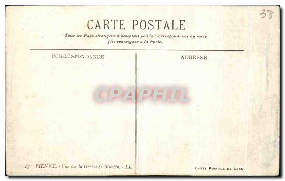 CPA Vienne Vue sur la Gere a St Martin — Rückseite
