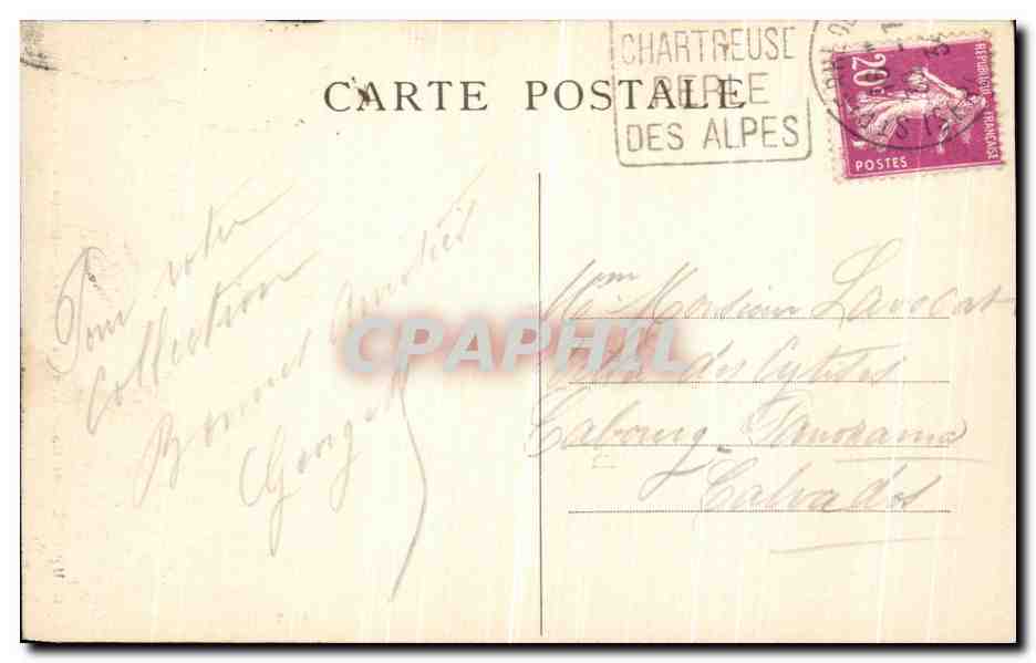 CPA Dauphine Covent De La Grande Chartreuse Le Calvaire — Verso