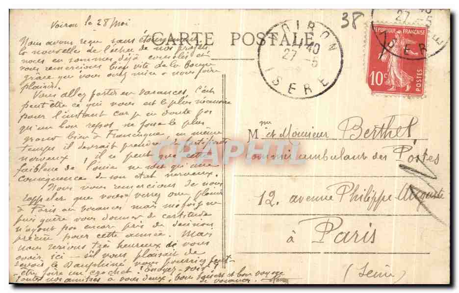 Route de la Grande Chartreuse à Saint-Laurent-du-Pont — Sortie du Désert — J. G. Voiron — 342 — Verso